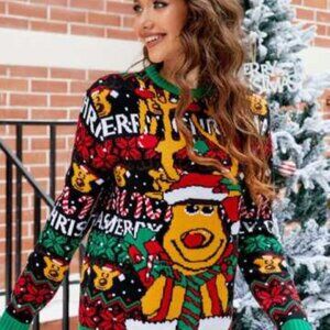 2024 custom Warm Family Couple Christmas Sweater Vintage Unisex Pullover …